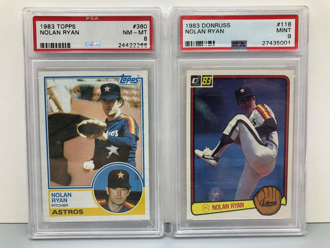 1983 Topps Nolan Ryan PSA 8 & 1983 Donruss Nolan Ryan (1 of 2)