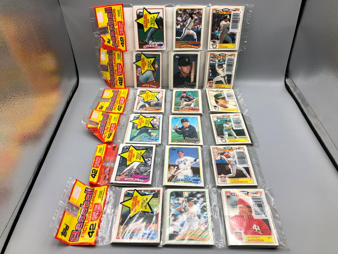 Lot of 6 Unopened 1989 Topps Baseball Rack Packs - (1 of 5)