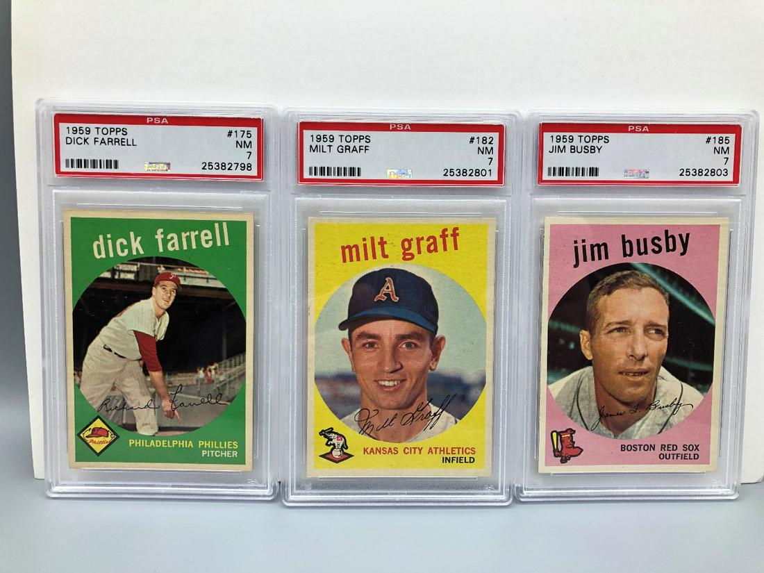 1959 Topps Lot of 3 PSA 7 graded cards (1 of 2)