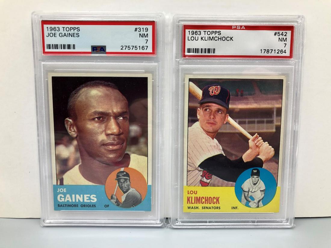 1963 Topps Joe Gaines & Lou Klimchock - Both PSA 7 (1 of 2)
