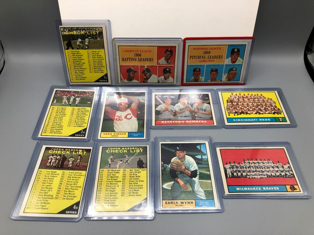1961 Topps Baseball Lot of 11 - Early Wynn, Checklists (1 of 2)