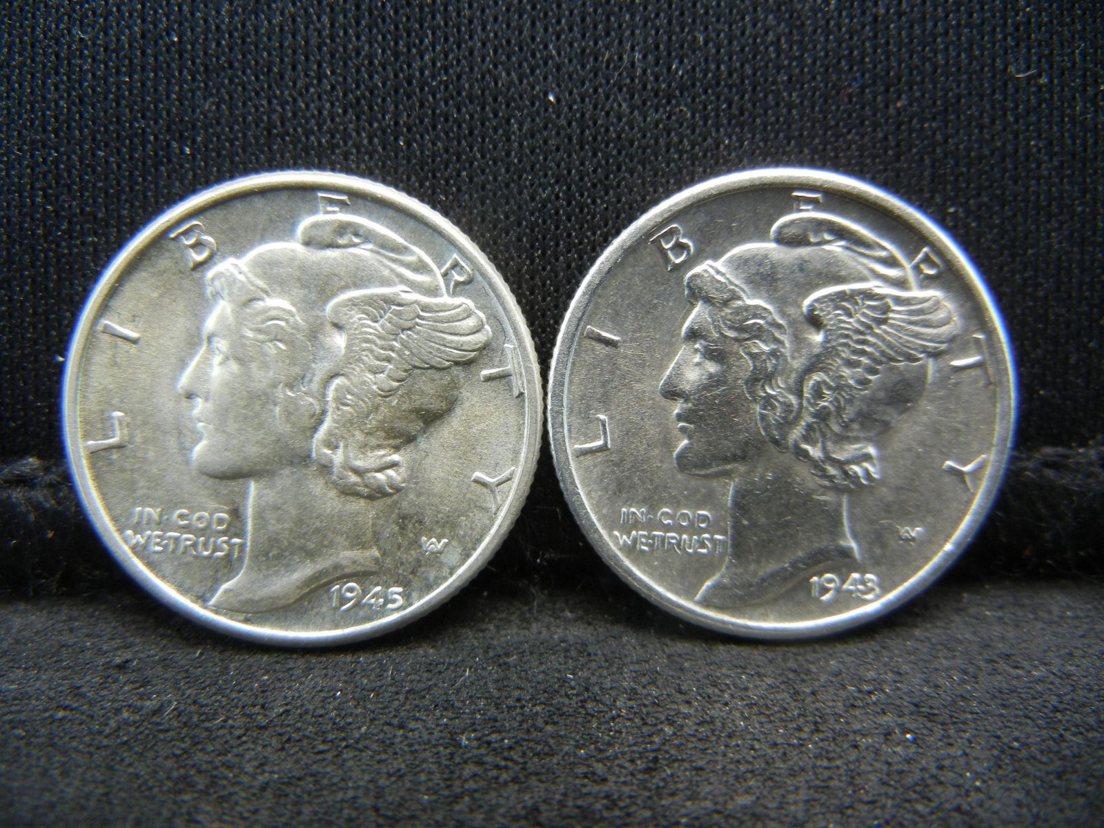 1943D+45 Mercury Dimes CH BU Nice (1 of 2)