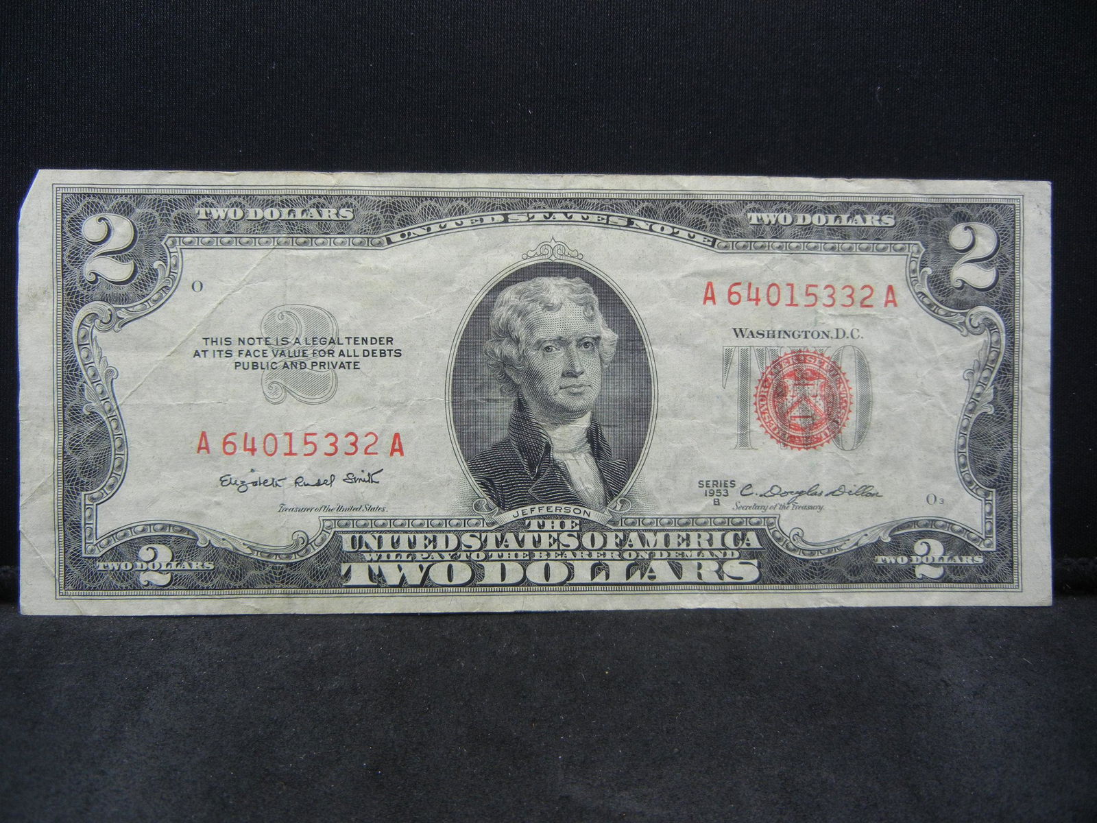 1953 $2.00 Note Red Seal (1 of 3)