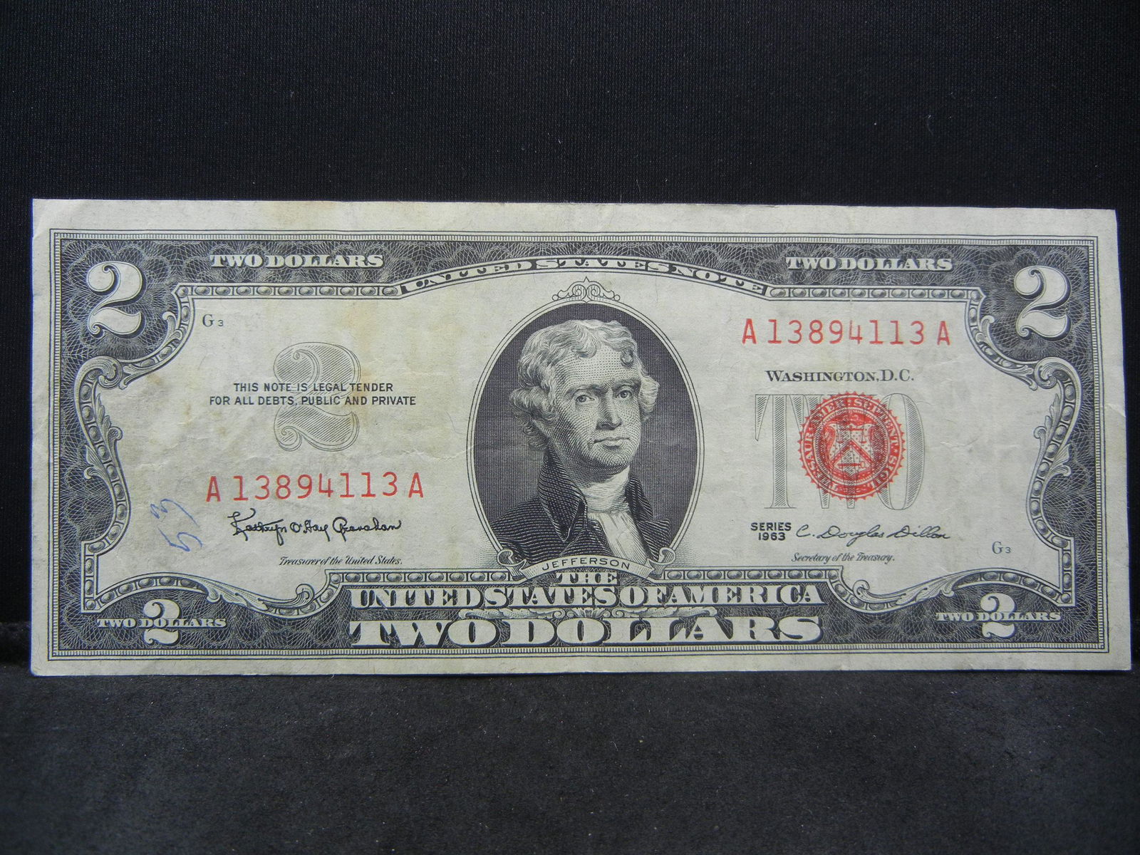 1963 $2.00 Note Red Seal (1 of 3)