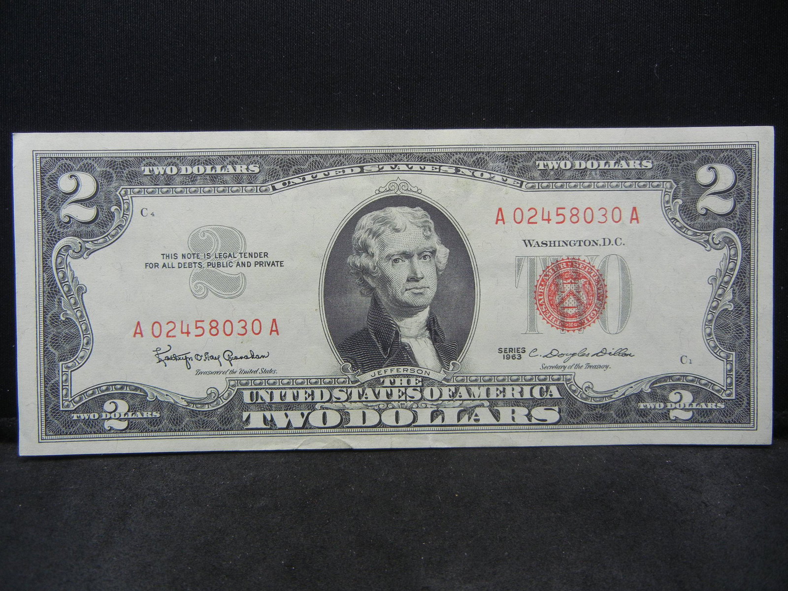 1963 $2.00 Note Red Seal (1 of 3)