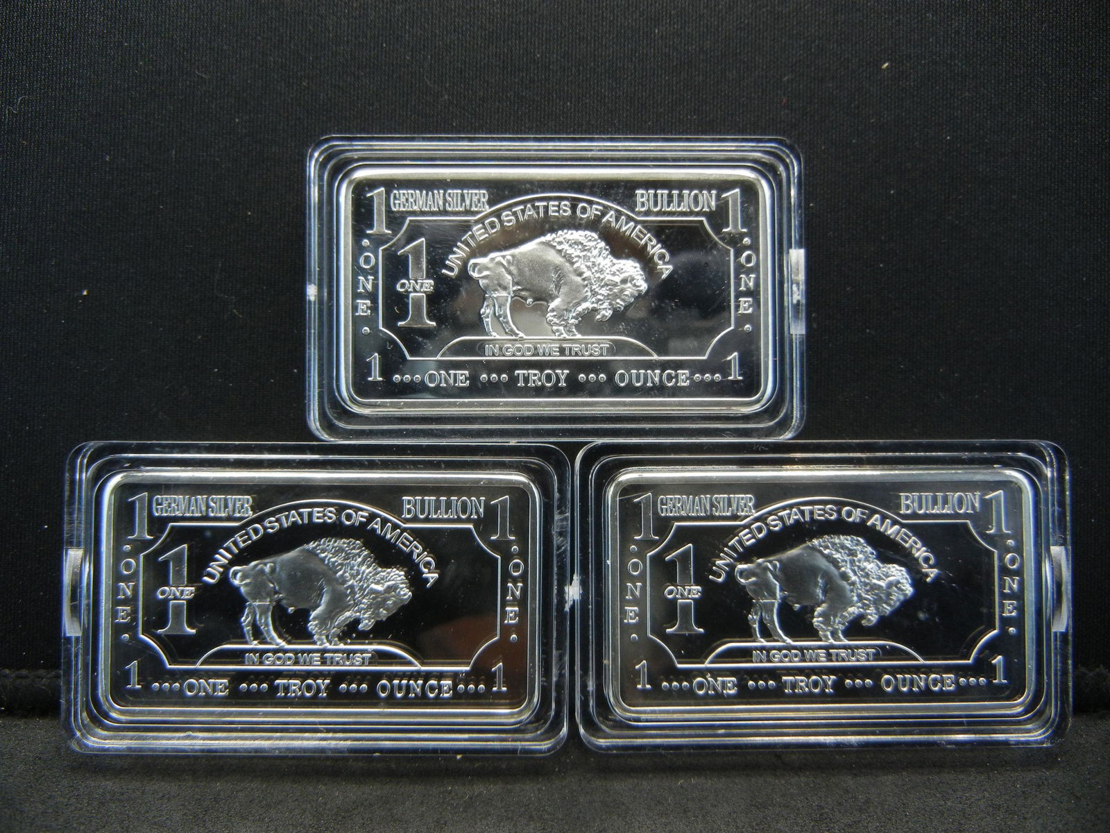 Clad 3 One Troy Ounce German Silver Buffalo Collector: Clad 3 One Troy Ounce German Silver Buffalo Collector Bars Clad