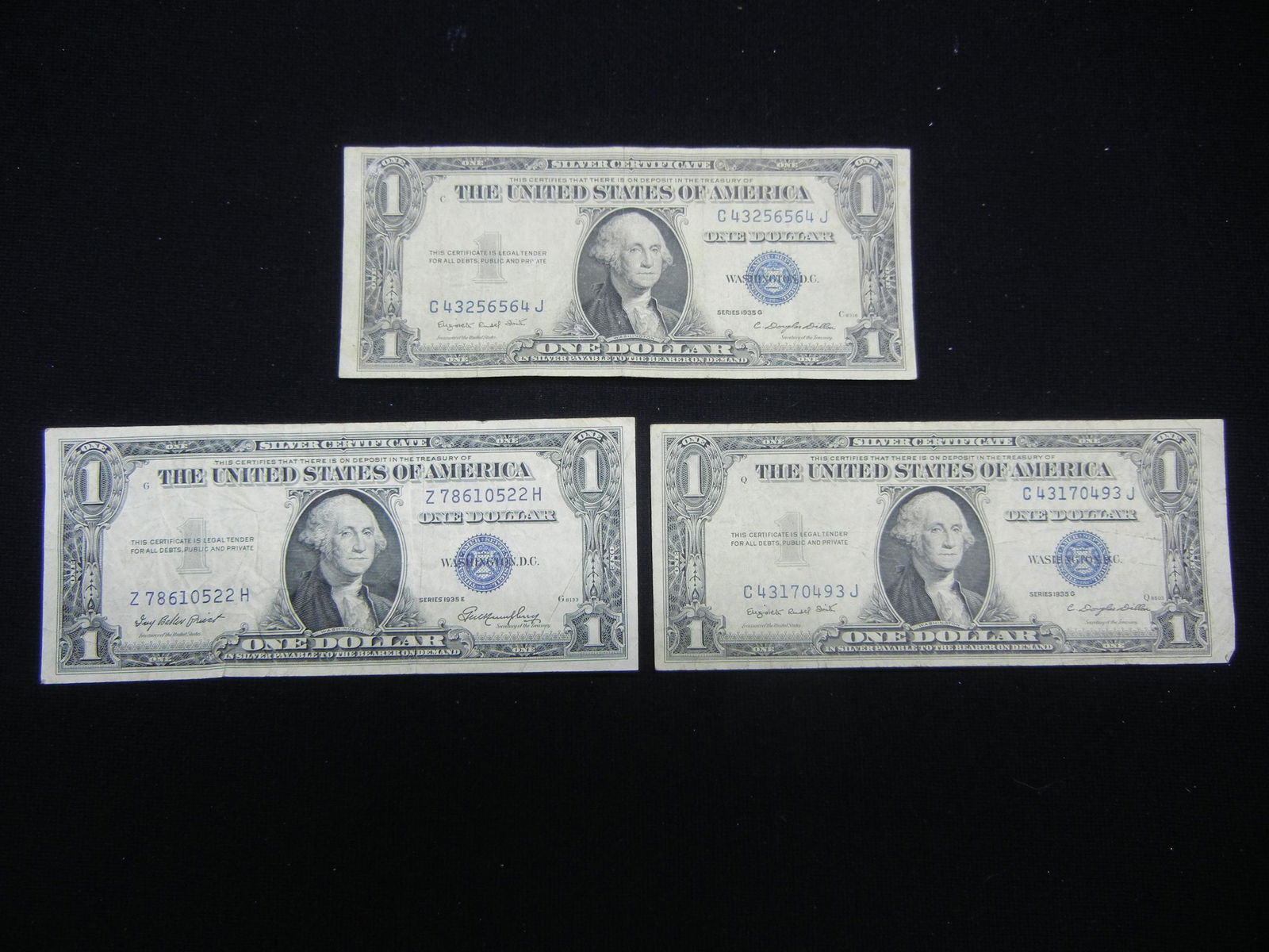 3 1935 $1 Silver Certificates (1 of 5)