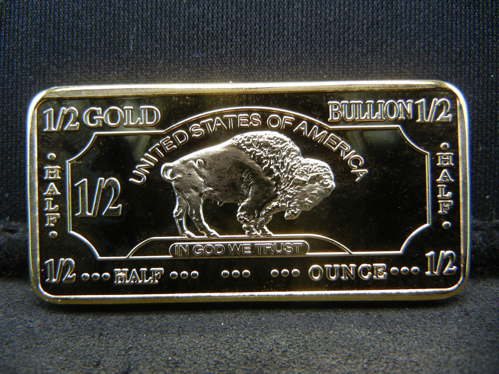 Clad 1/2 Troy Ounce 100 Mills .999 Fine Gold Buffalo: Clad 1/2 Troy Ounce 100 Mills .999 Fine Gold Buffalo Collector Bar