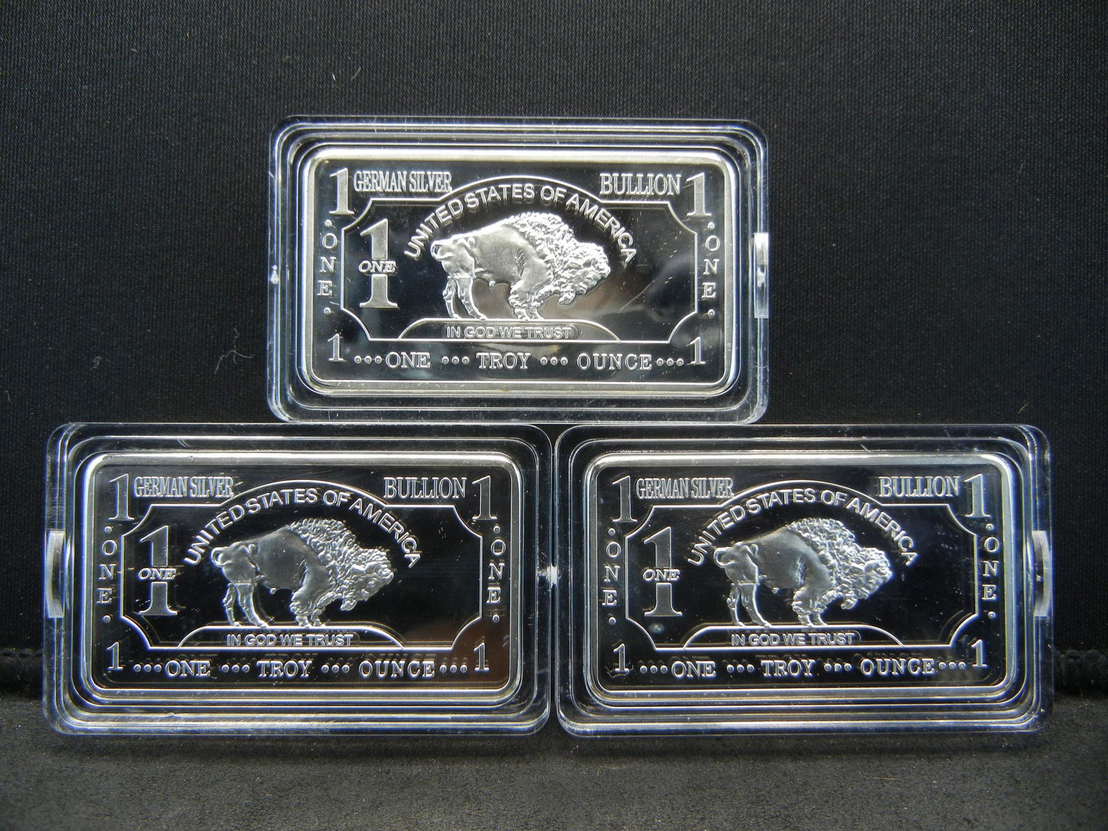 Clad 3 One Troy Ounce German Silver Buffalo Collector: Clad 3 One Troy Ounce German Silver Buffalo Collector Bars Clad