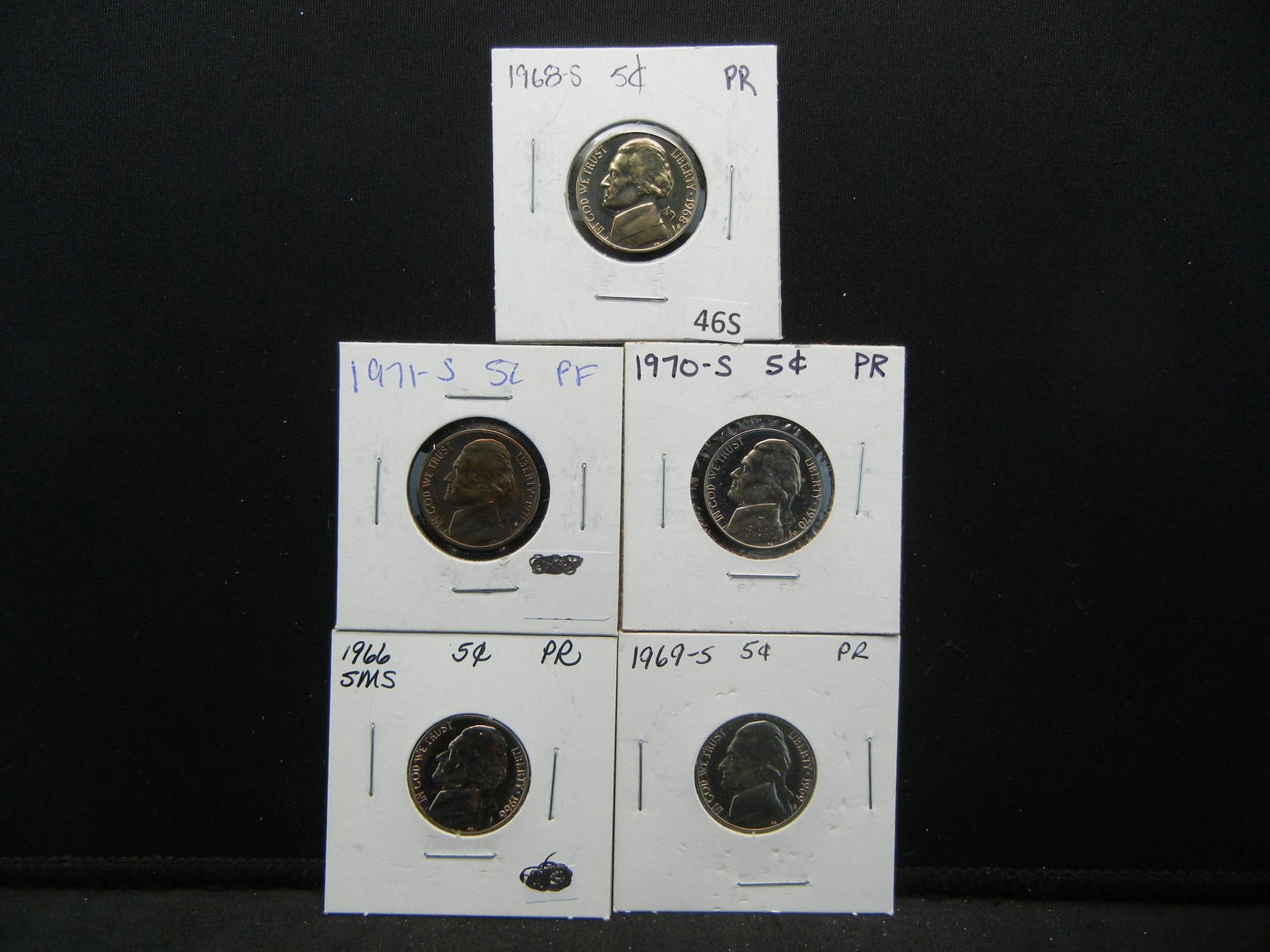 1966, 68 S, 69 S, 70 S, 71 S, Jefferson Nickels, Some (1 of 5)