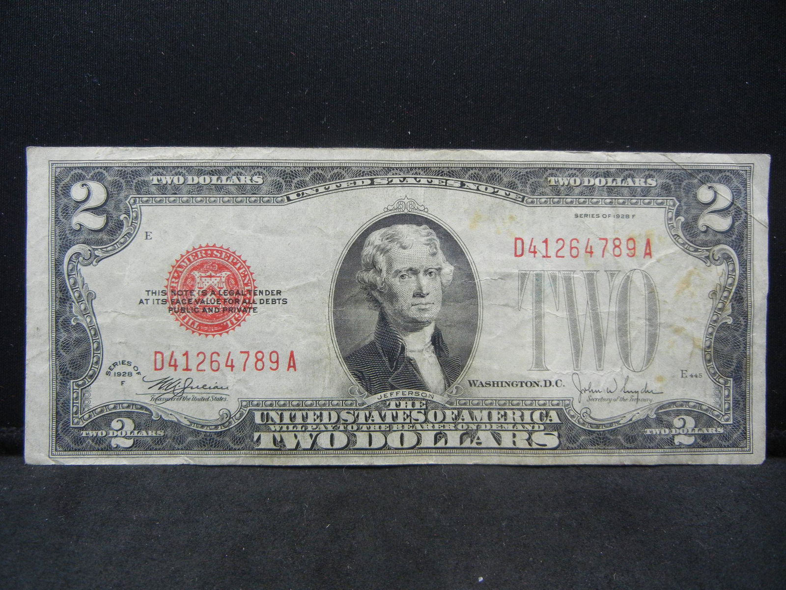 Series 1928 F United States $2.00 Red Seal Note (1 of 3)