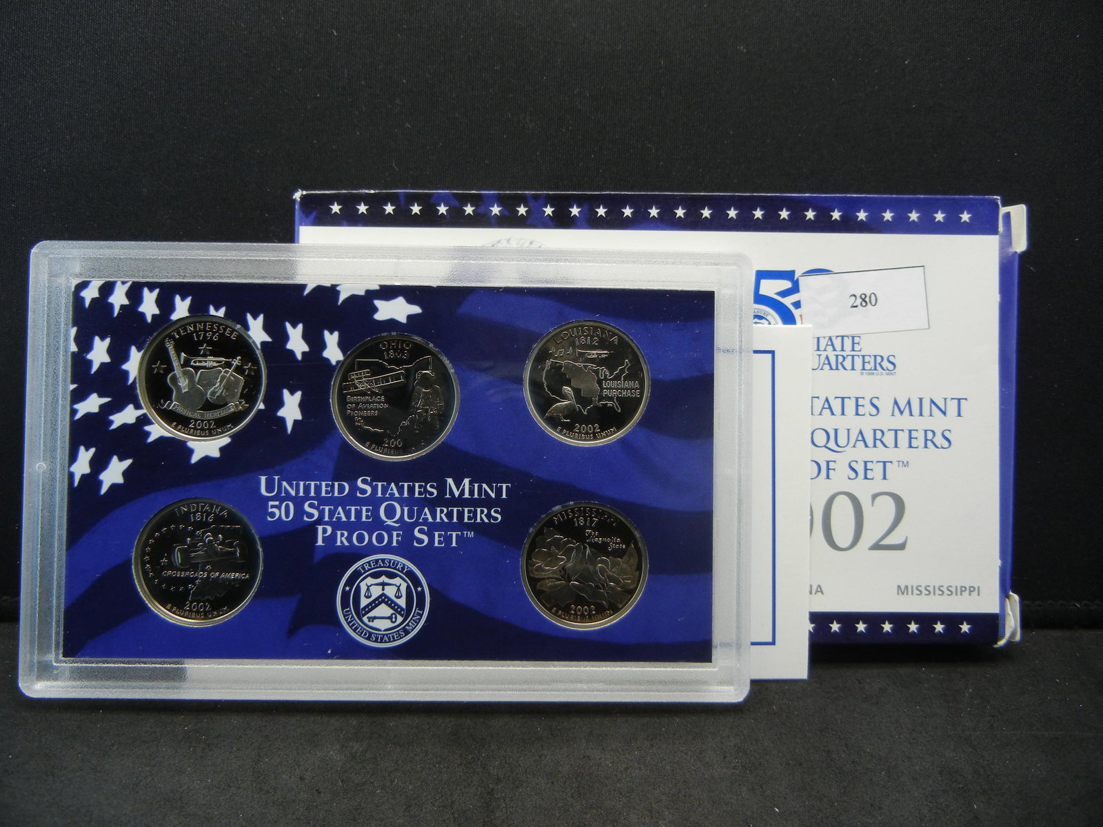 2002 United States Proof Clad Quarter Set w/ Original: 2002 United States Proof Clad Quarter Set w/ Original Packaging