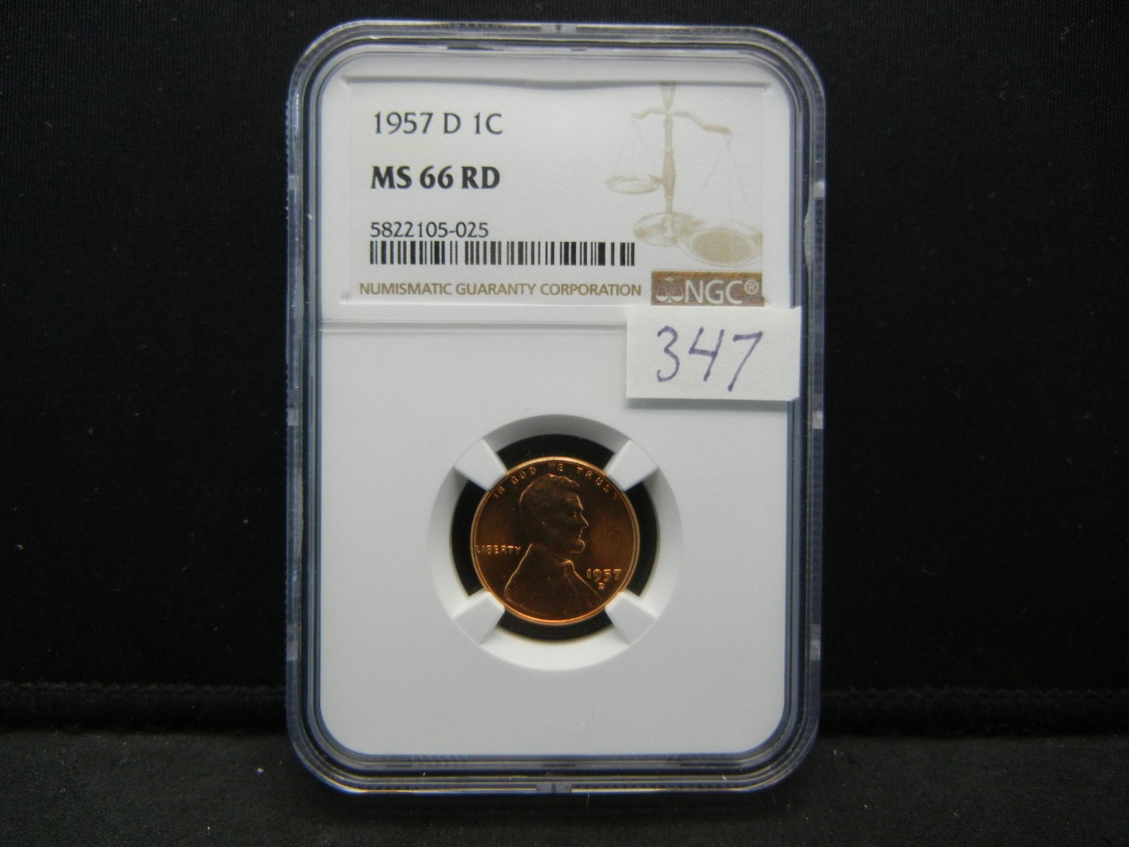 1957 D Lincoln Cent NGC MS66 (1 of 4)