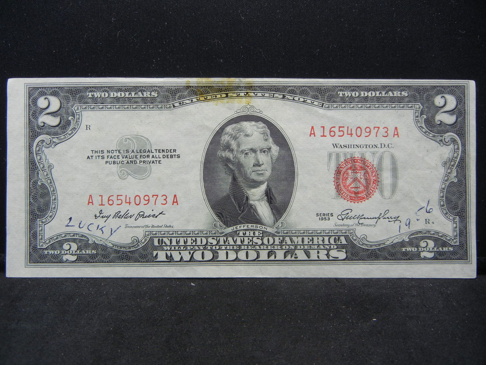 Series 1953 United States $2.00 Red Seal Note (1 of 4)