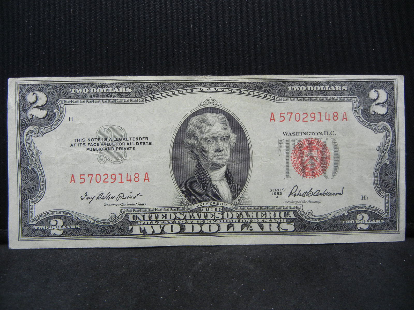 1953 $2.00 Red Seal Note (1 of 3)