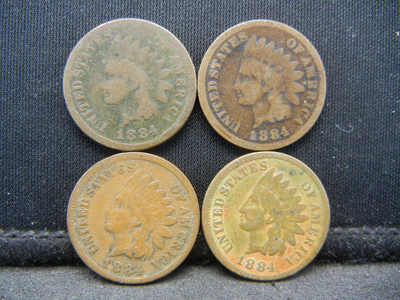 (4) 1884 Indian Cents (1 of 2)