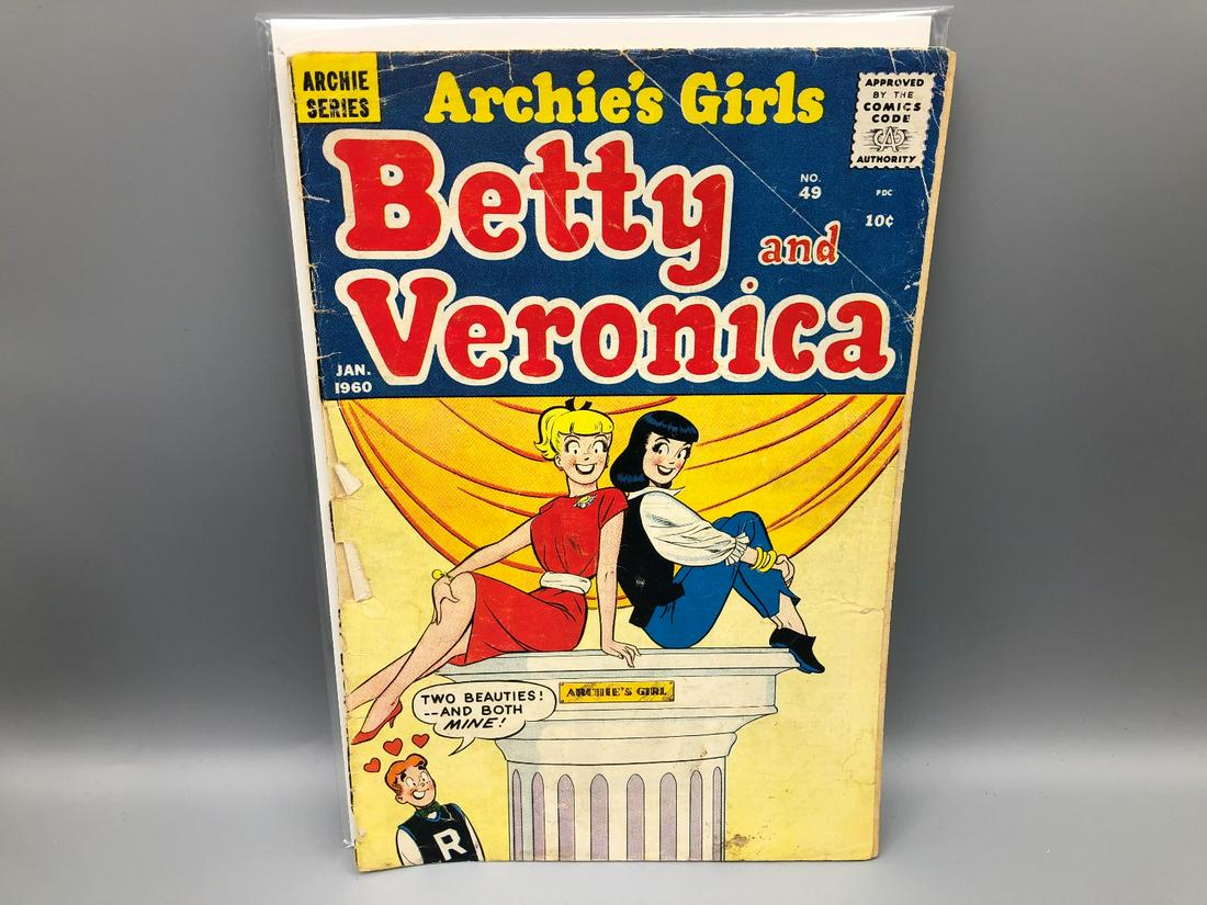 Archie's Girls Betty and Veronica #49 - Cover Detached: Archie's Girls Betty and Veronica #49 - Cover Detached and split along most of spine