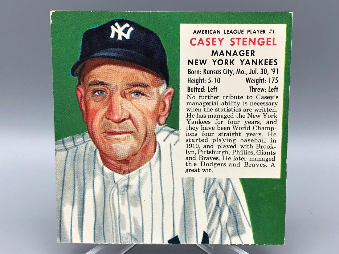 1953 Red Man Casey Stengel #1 HOF (1 of 2)