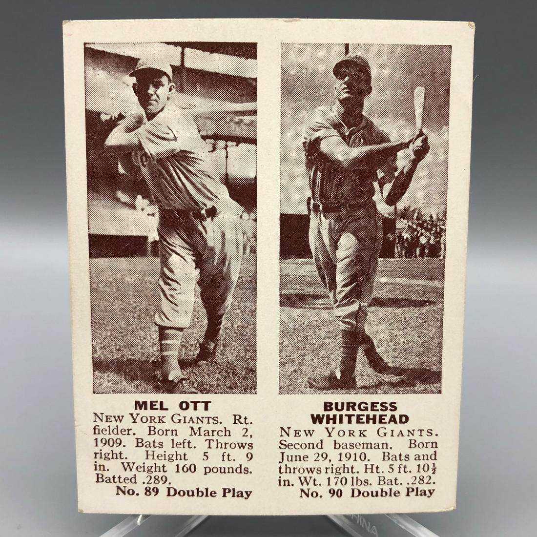1941 Double Play Mel Ott, Whitehead #89,90 Super Nice (1 of 2)