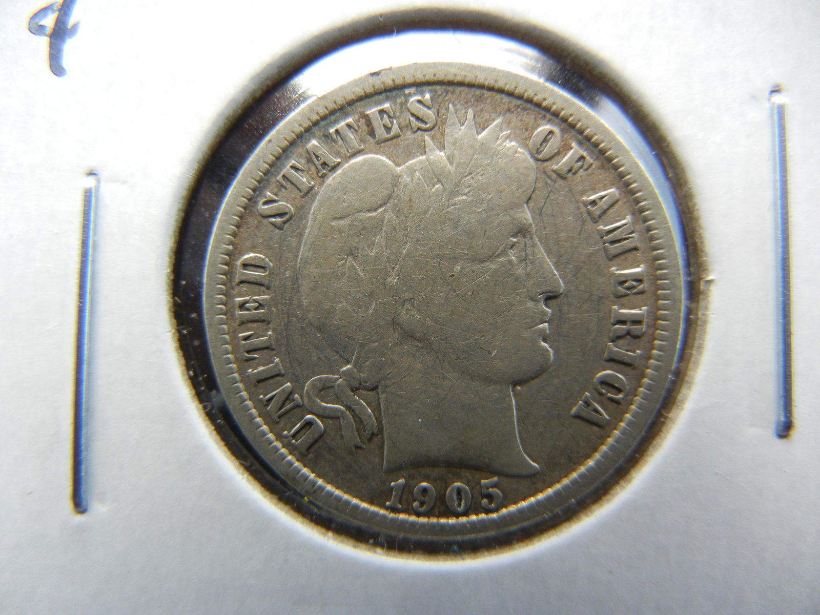 1905-S Barber 10c.  VF Details. (1 of 3)
