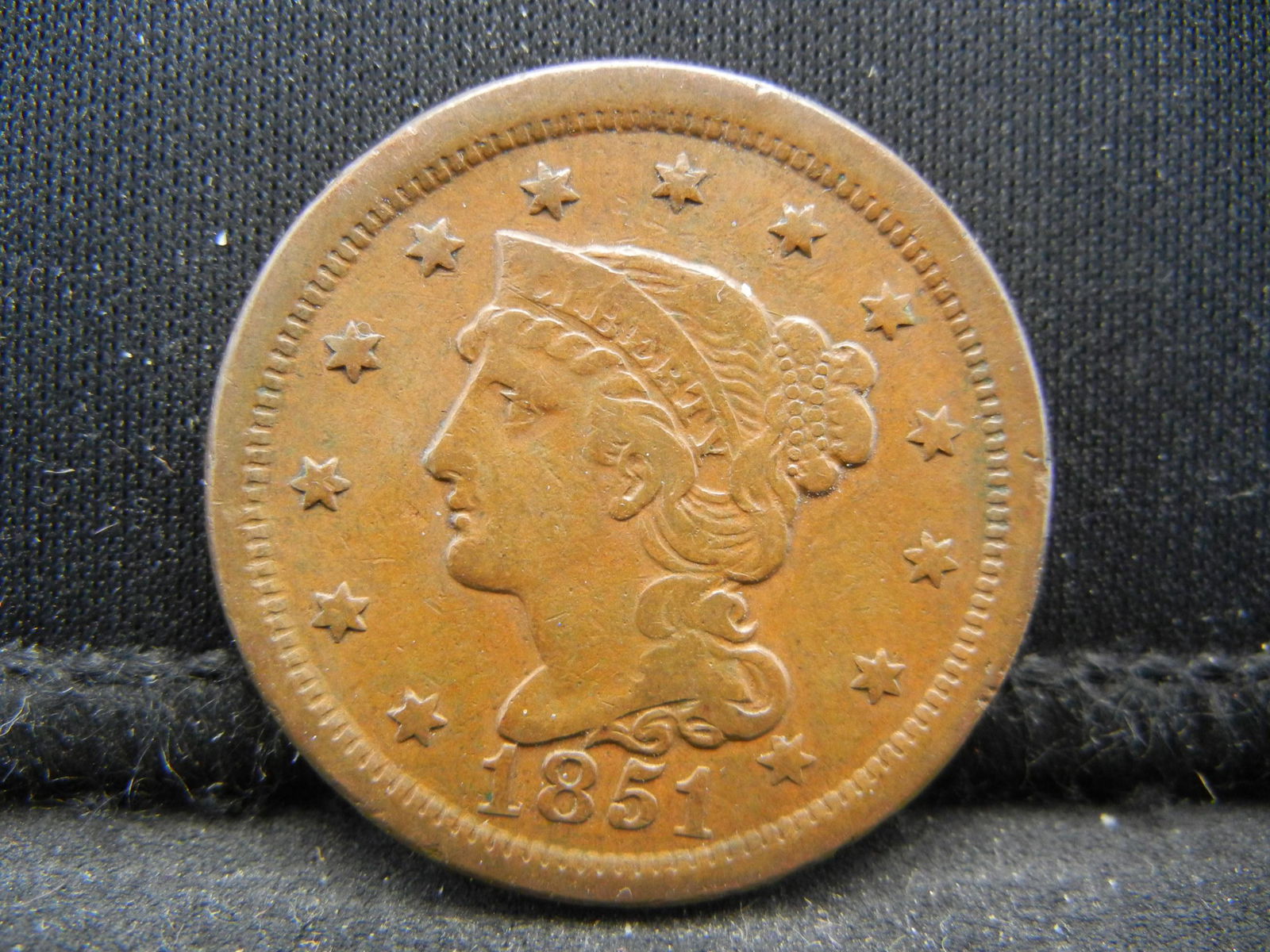 1851 Braided Large cent. VF (1 of 2)