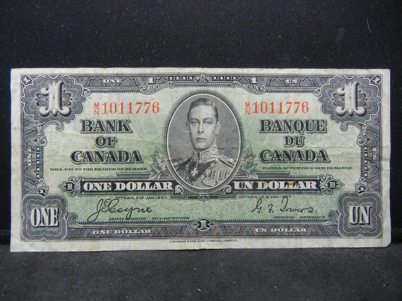 1937 Canada King George VI Dollar: 1937 Canada King George VI Dollar