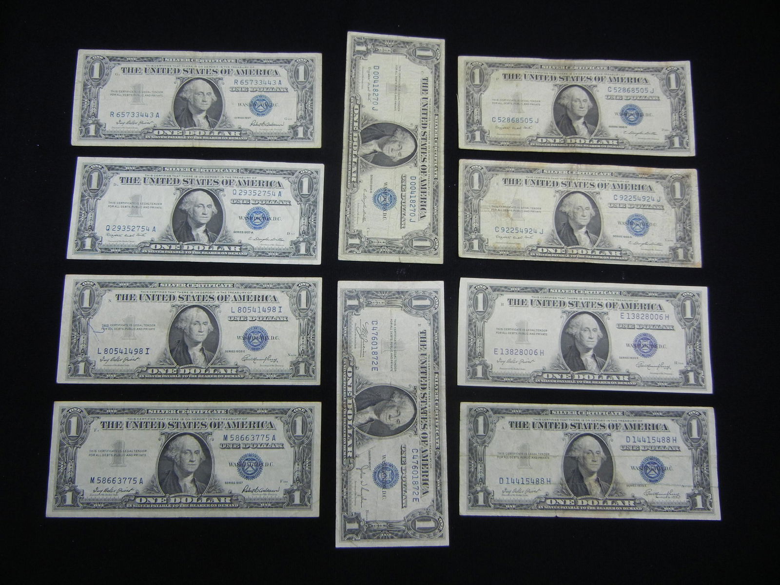 10- 1935/1957 Different letters Silver $1 Certificates (1 of 8)