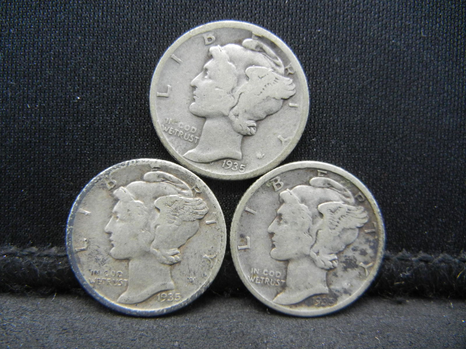 1935 PDS Mercury Dimes. (1 of 2)