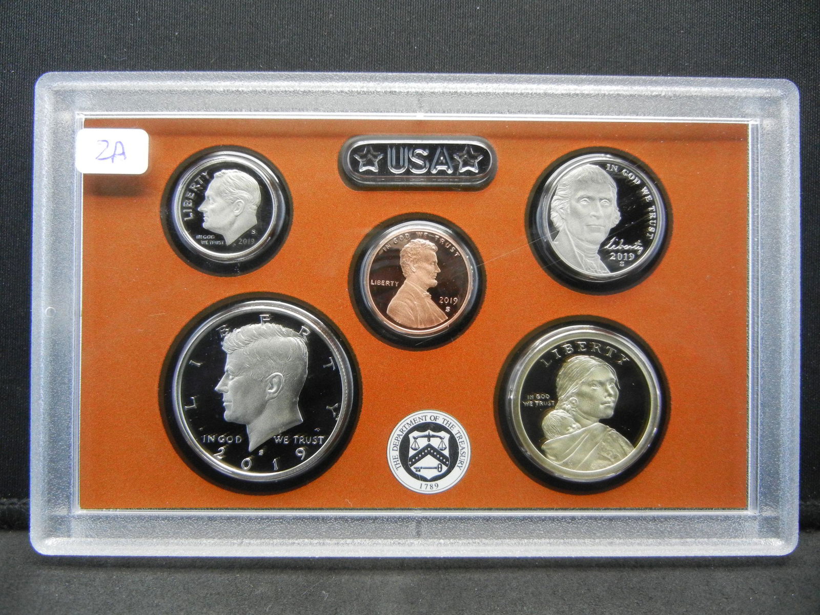 2019-S Five Coin Clad Proof Set in government holder. (1 of 2)