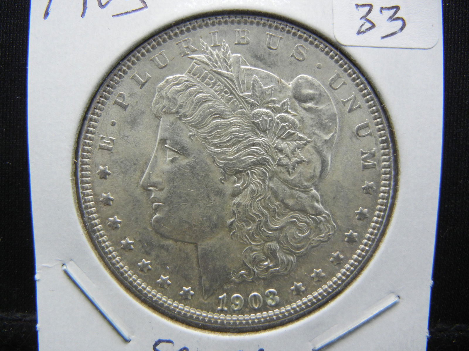 1903 Morgan Dollar.  White BU.  Scarce. (1 of 3)