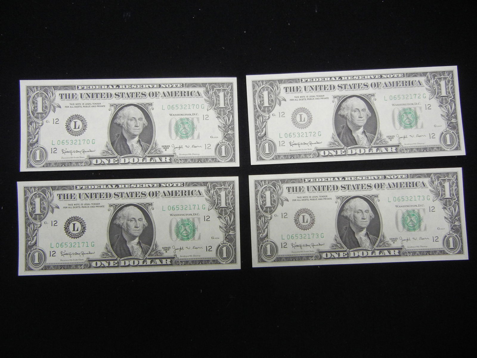 (4) 1963 B Federal Reserve notes.  The famous “BARR” (1 of 5)