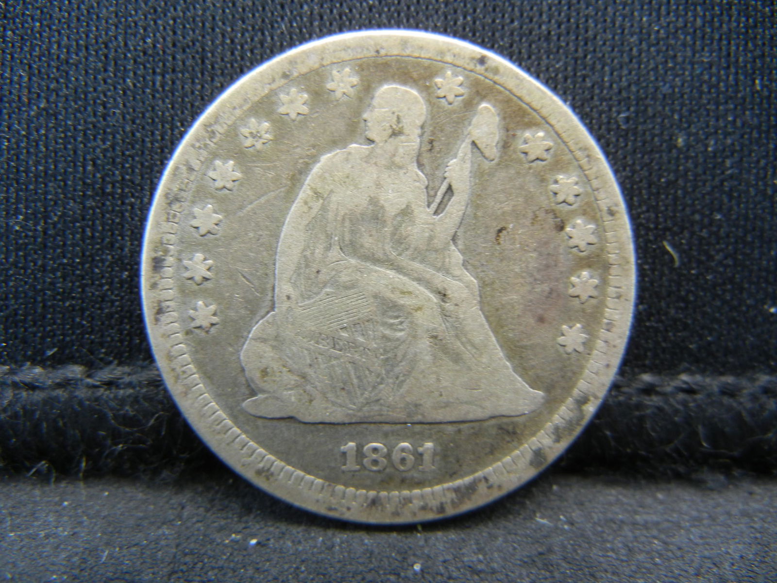 1861 Seated Liberty Quarter, Full Liberty, Civil War (1 of 2)