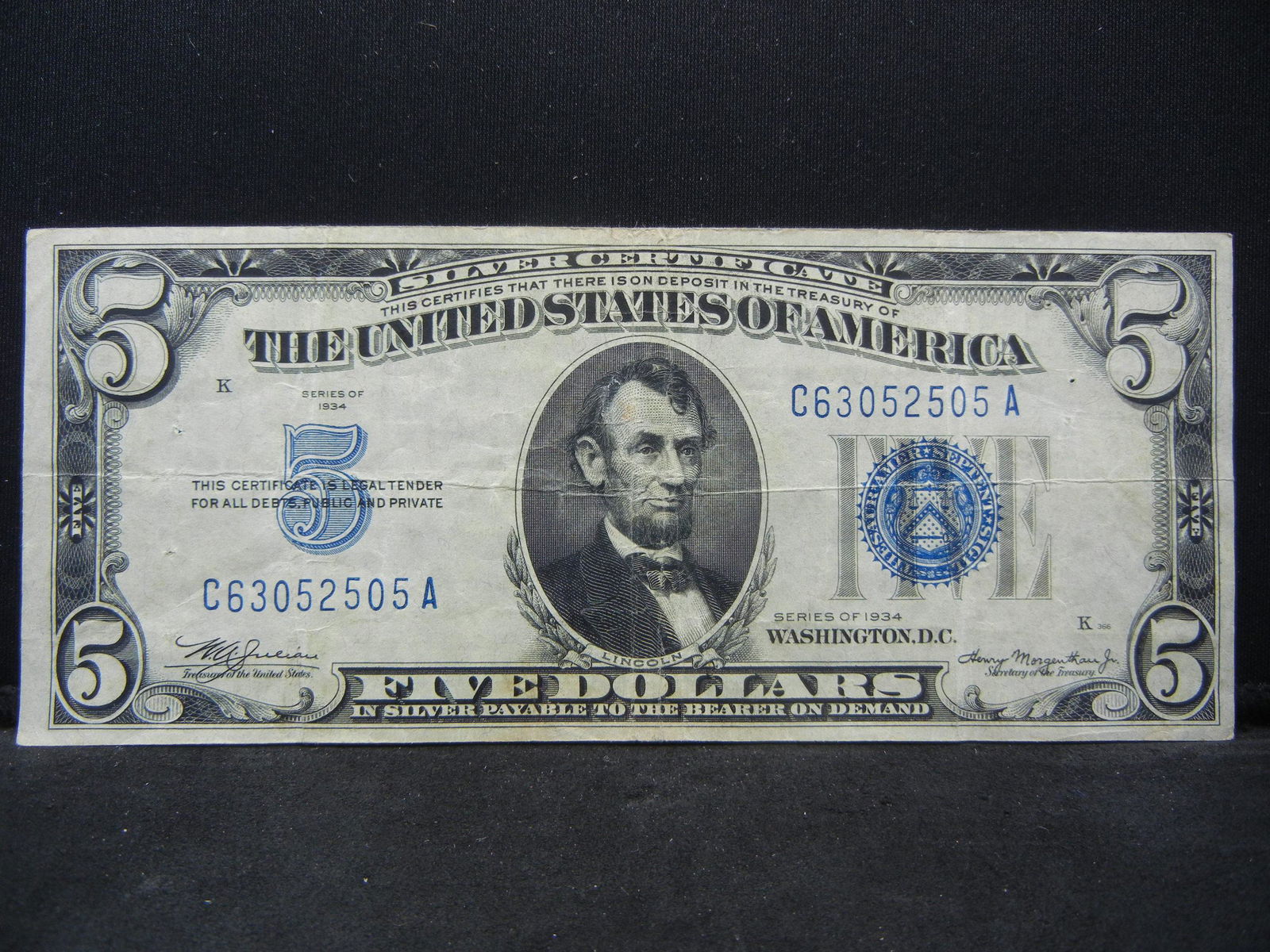 1934 $5.00 Blue Seal (1 of 3)