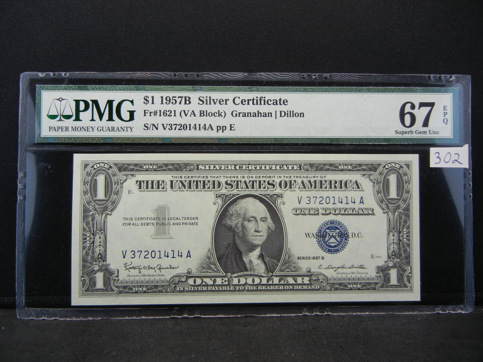 1957 B $1.00 Silver Certificate PMG 67 Superb Gem Unc (1 of 5)