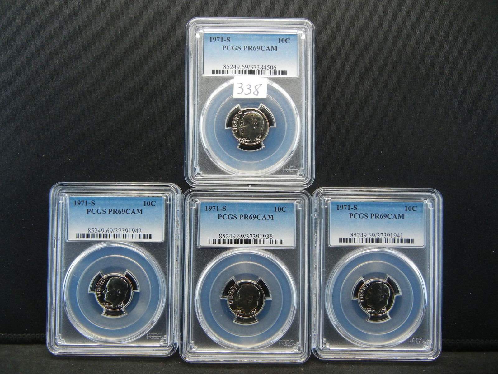(4) 1971 S Roosevelt Dimes PCGS PR69 CAMEO (1 of 11)