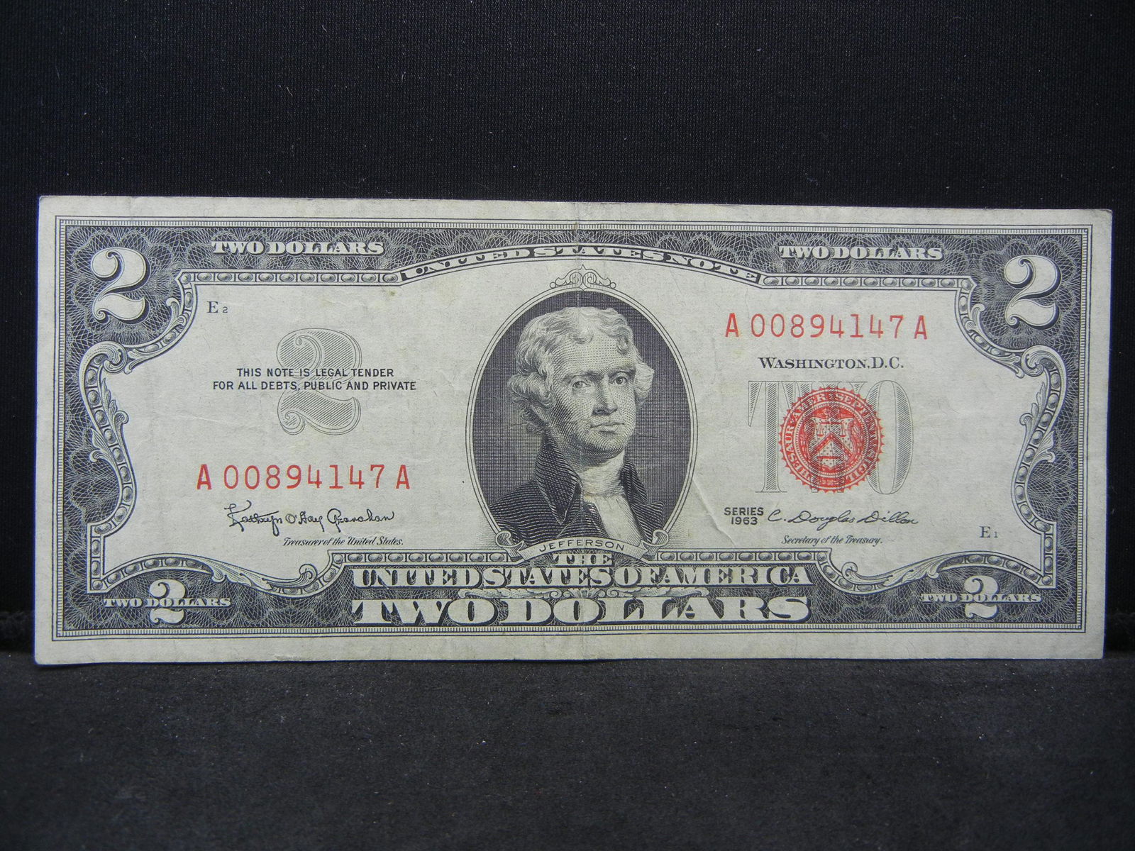Series 1963 United States $2.00 Red Seal Note (1 of 3)