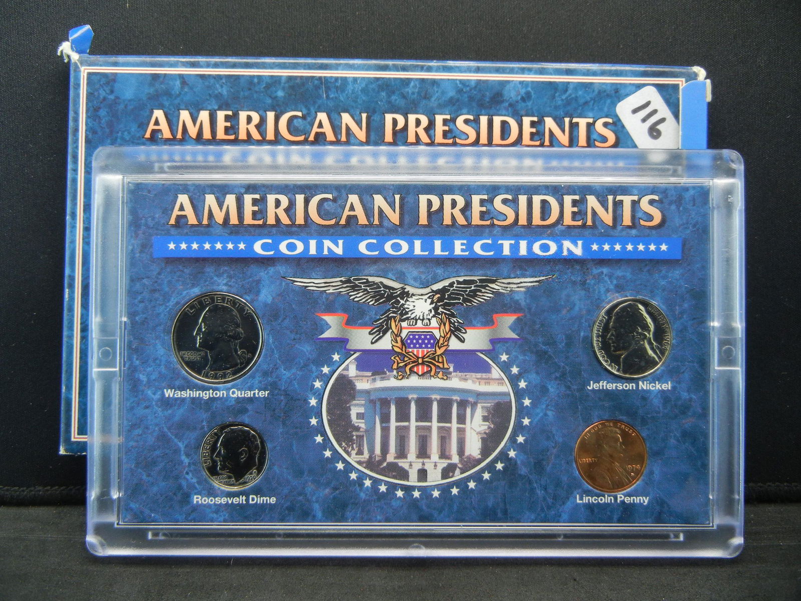 American Presidents Coin Collection, 1992 Washington: American Presidents Coin Collection, 1992 Washington Quarter, 1979 D Roosevelt Dime, 1964 Jefferson Nickel, 1979 D Memorial Cent