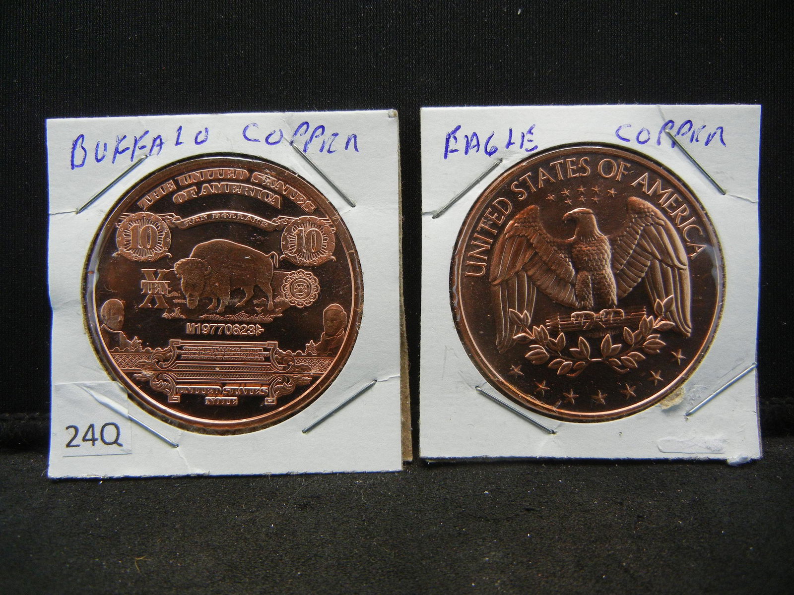 (2) Copper Rounds .999 Buffalo and Eagle Designs (1 of 3)