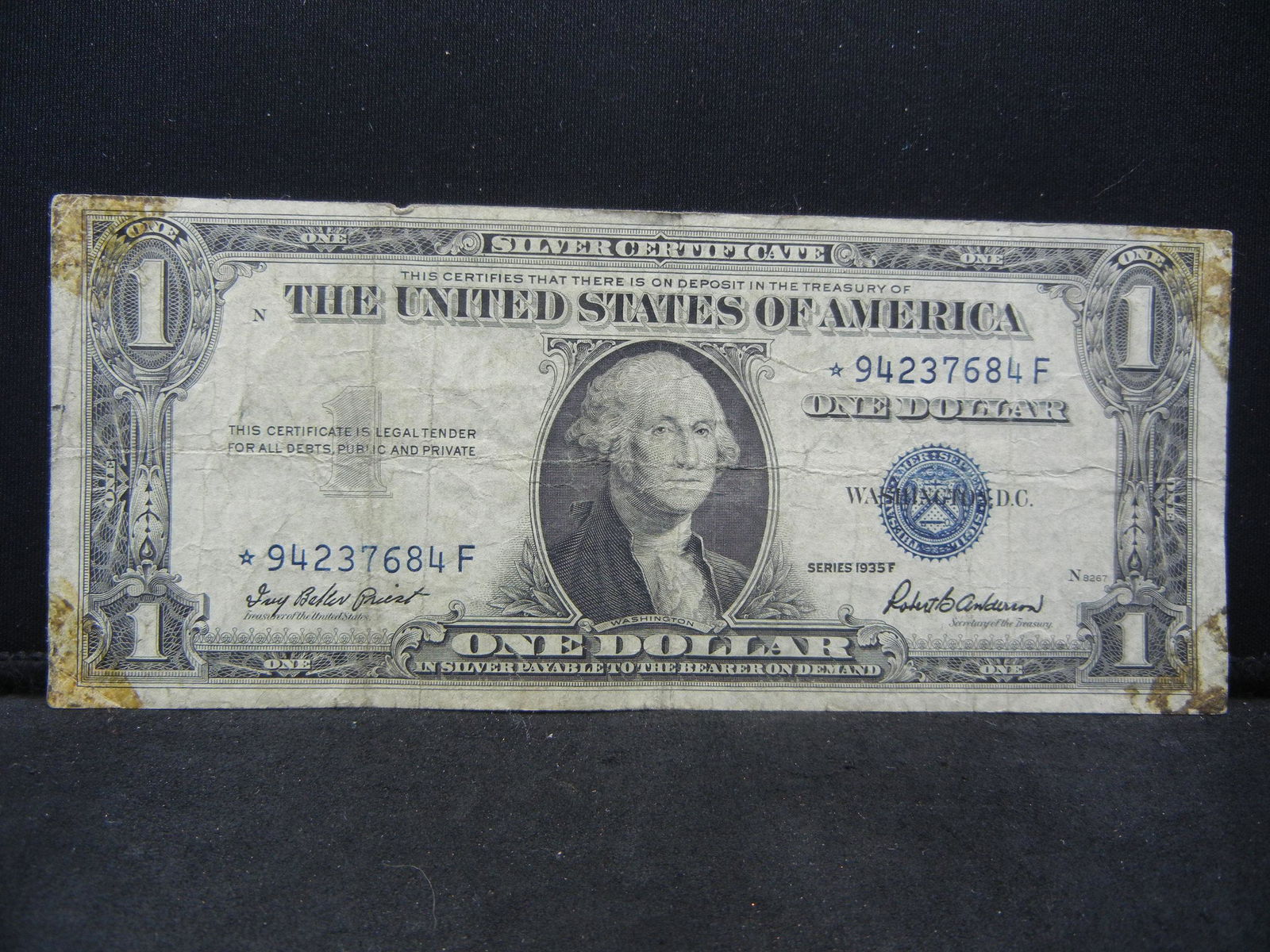 1935 F Star Note One Dollar Silver Certificate (1 of 4)