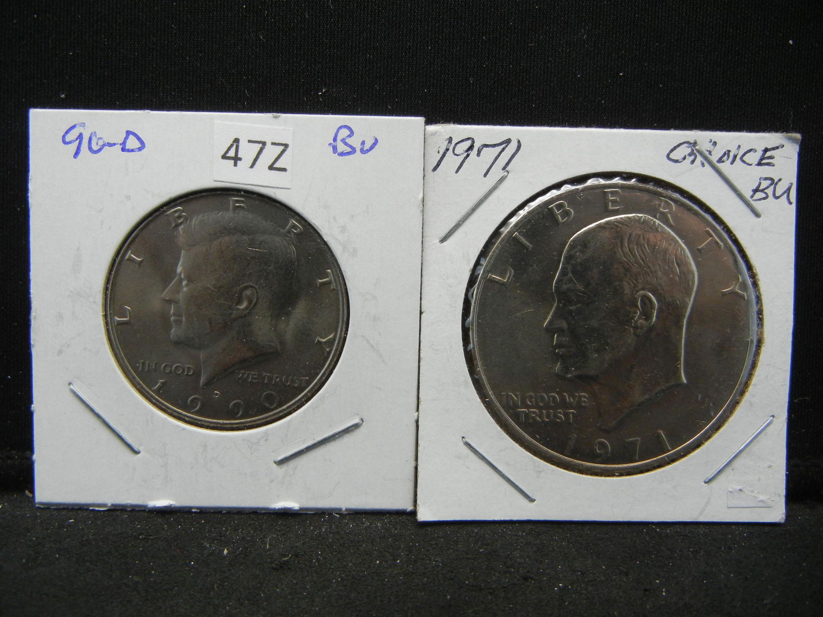 1971 Ike Dollar and 1990 D Kennedy Half Dollar (1 of 3)