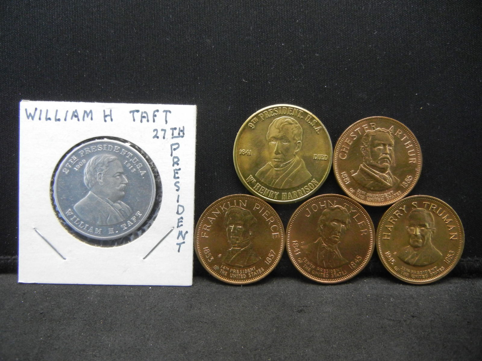 (6) US PRESIDENTS (JOHN TAYLOR, WILLIAM TAFT, HARRY S.: (6) US PRESIDENTS (JOHN TAYLOR, WILLIAM TAFT, HARRY S. TRUMAN, WM HARRISON, FRANKLIN PIERCE & CHESTER ARTHUR)