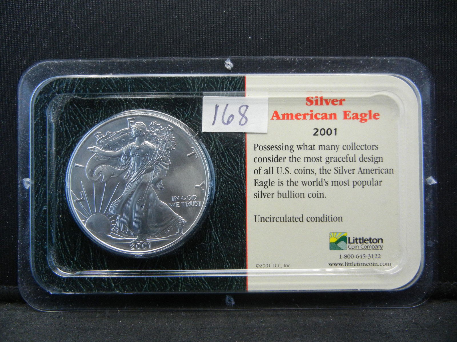 2001 United States Uncirculated 1 Troy Oz. .999 Silver (1 of 4)