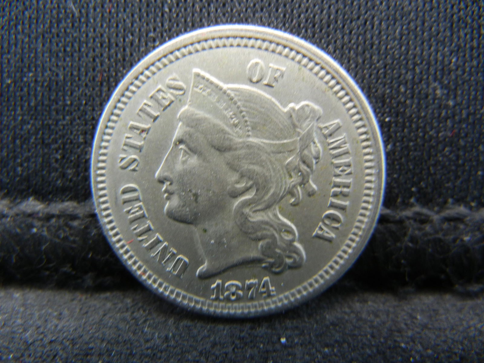 1874 United States Three 3 Cent Nickel w/ Original (1 of 2)