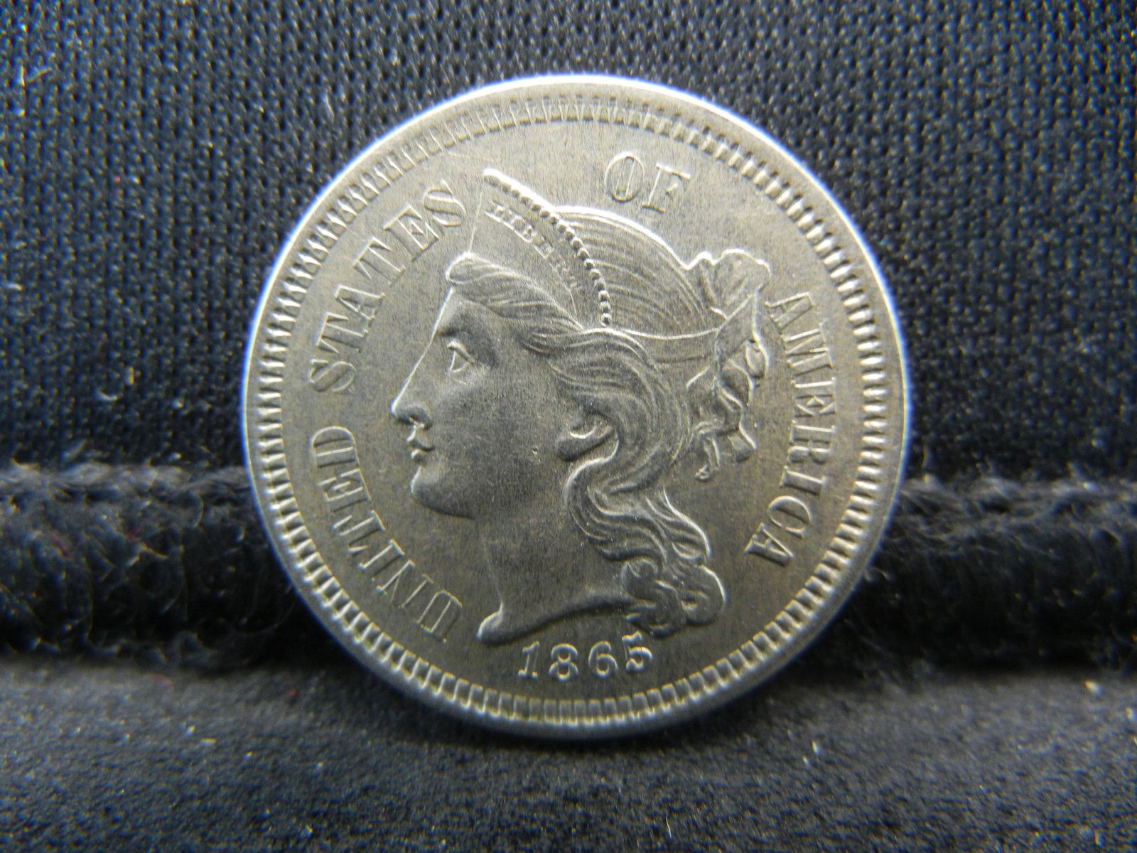 1865 Three Cent Nicek AU+ Nice Strong Details (1 of 2)