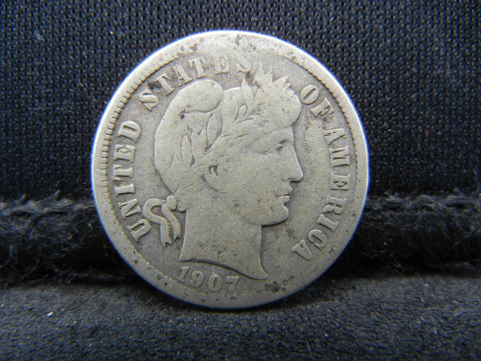 1907-O United States Barber Silver Dime (1 of 2)