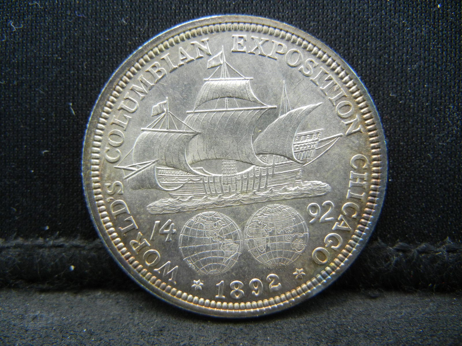 Gem BU 1892 Columbian Half Dollar Rainbow Colors!! (1 of 2)