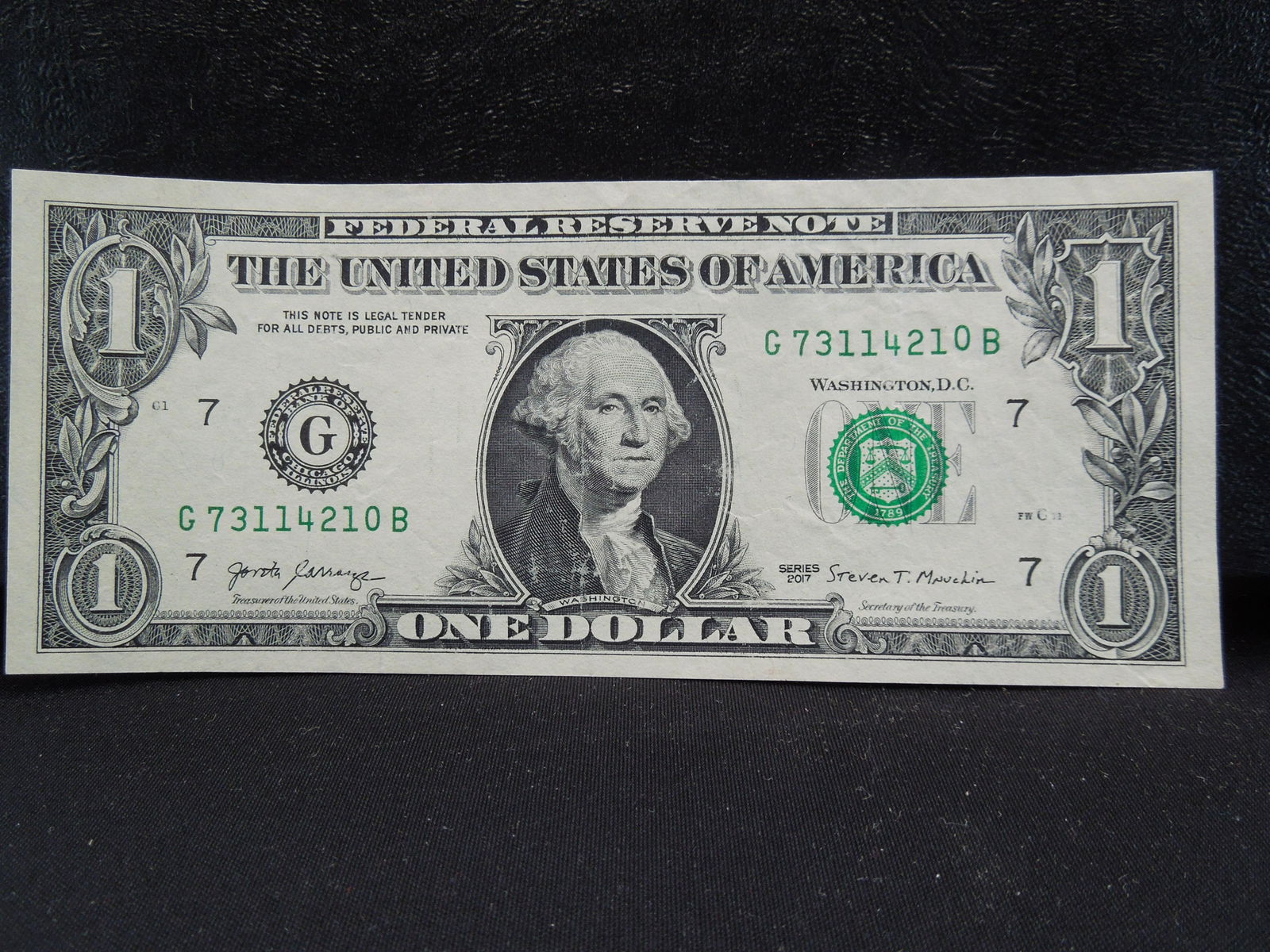 one dollar error bank note with a stack digit error. (1 of 3)
