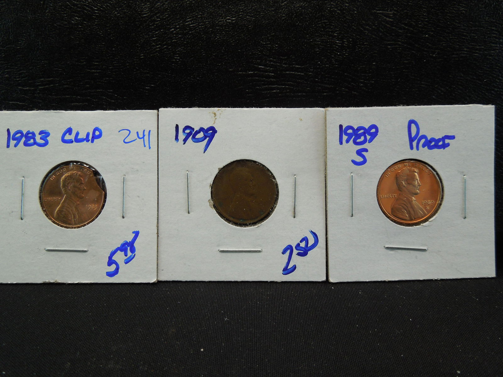 1909 wheat cent, 1983 memorial cent error coin with a (1 of 7)