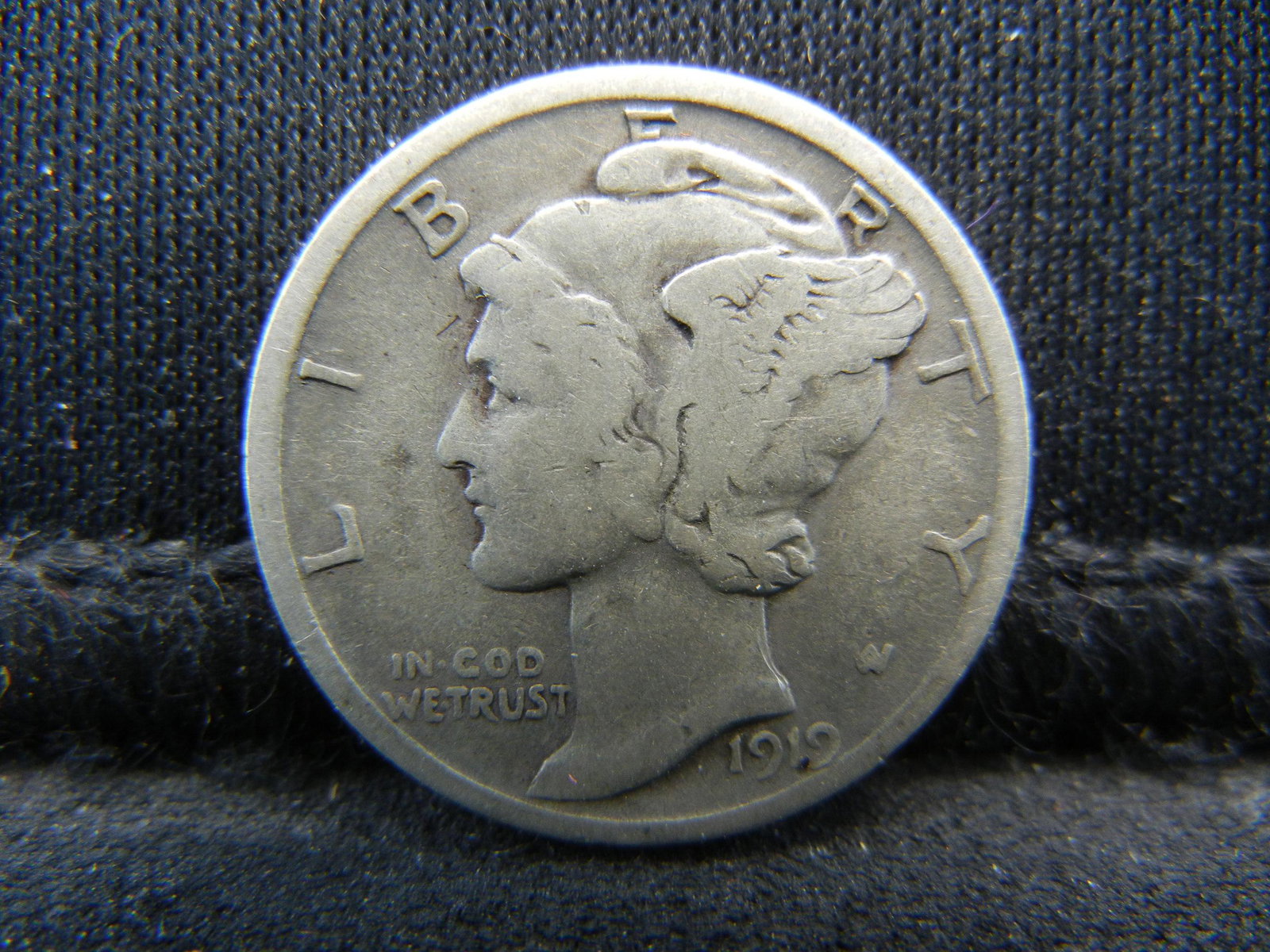 1919-S Mercury Head Dime, Fine Condition. (1 of 2)