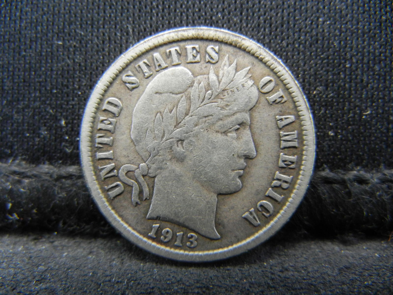 1913 High Grade Barber Dime.  Full Bold Liberty. (1 of 2)